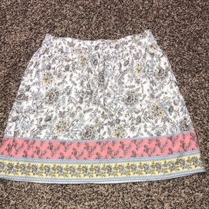 LOFT Floral Mini Skirt - White, Pink, Yellow
